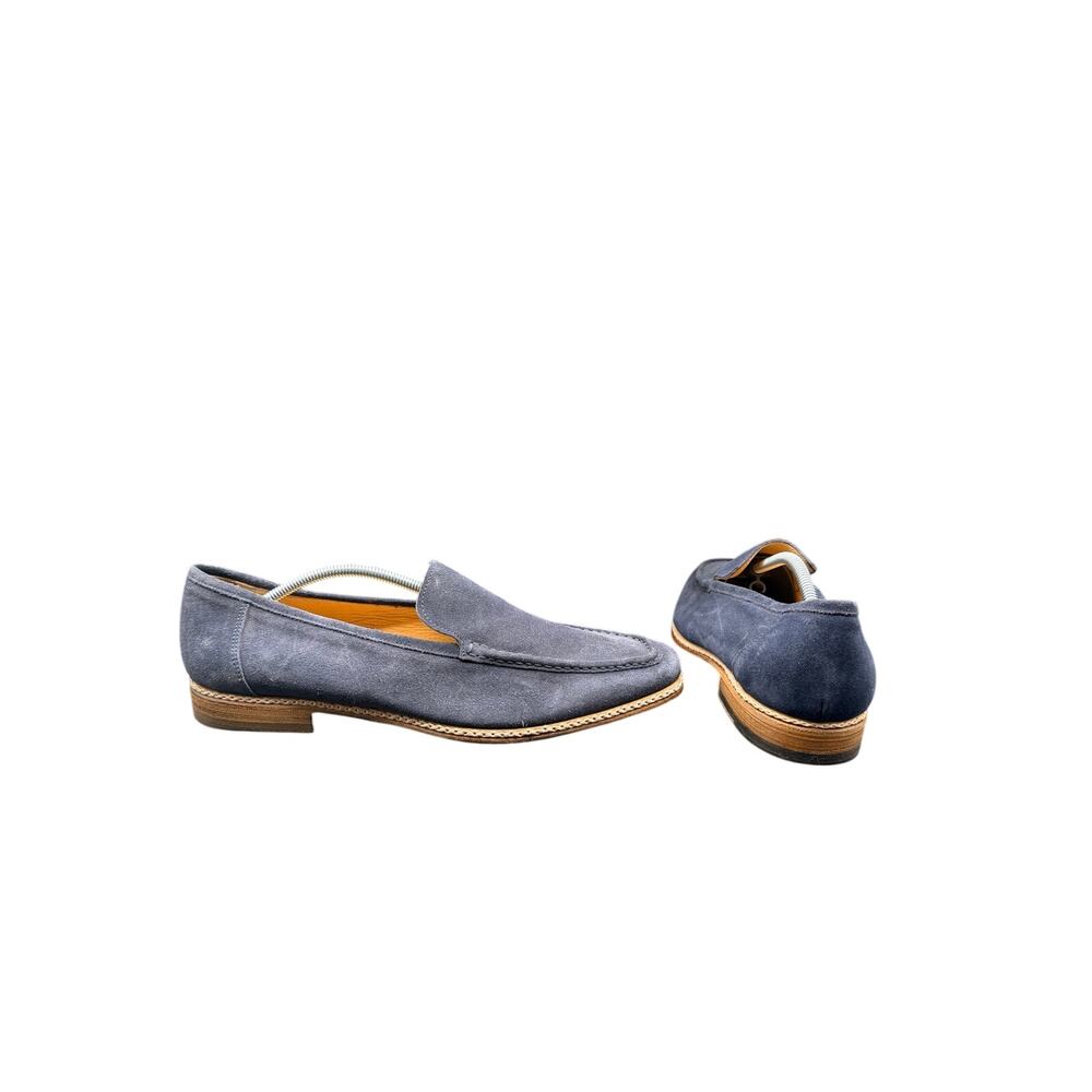 J.M. Weston Navy Suede Loafers EU 42 US 9 Made in Italy Vero Cuoio